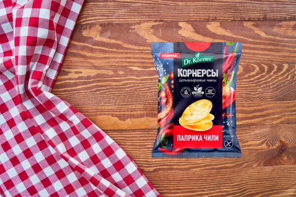 Чипсы Dr. Korner цельнозерновые с паприкой и чили 50 гр.