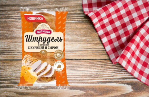 Дарница Штрудель с начинкой с курицей и сыром 65 гр.
