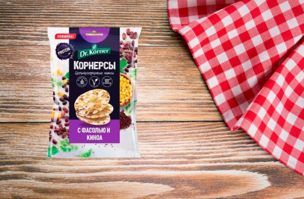 Чипсы Dr. Korner с горошком, фасолью и киноа 50 гр.