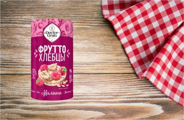 Хлебцы Dr. Grain Хрустящие «Фрутто» с малиной 80 гр.